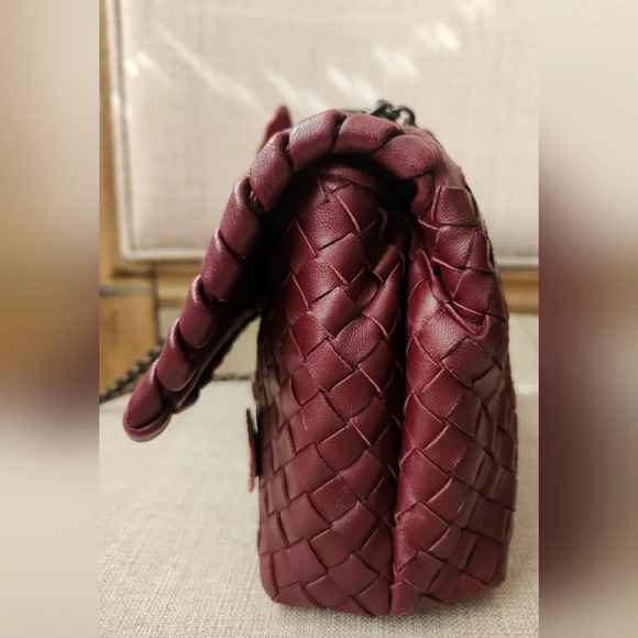 Bottega Veneta Limited Edition Butterfly Olimpia Crossbody Intrecciato Burgundy - Picture 9 of 15